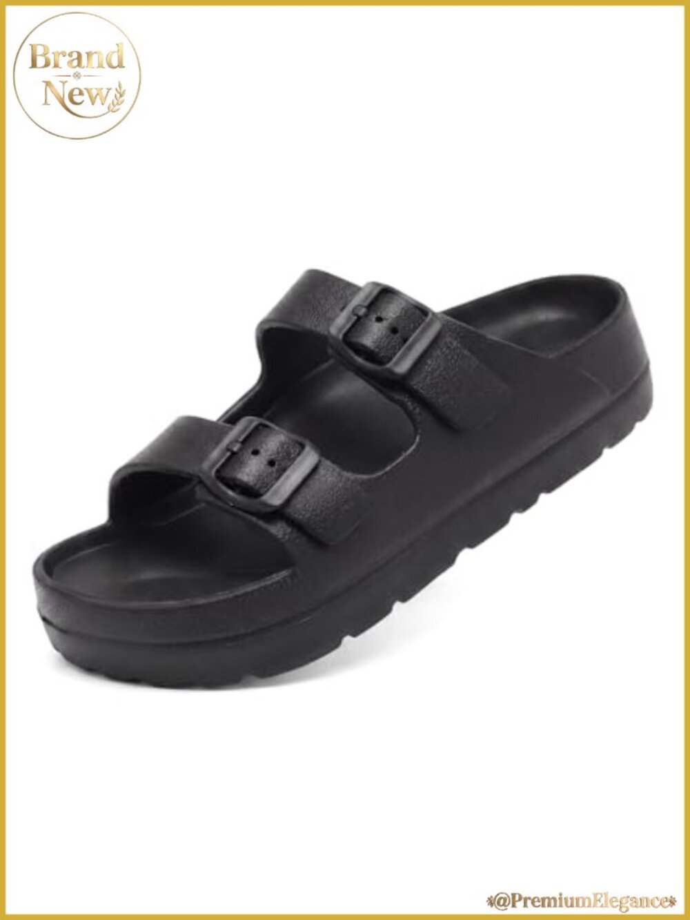 Platform Sandals with Arch Support Adjustable Buckle Lightweight EVA Slides